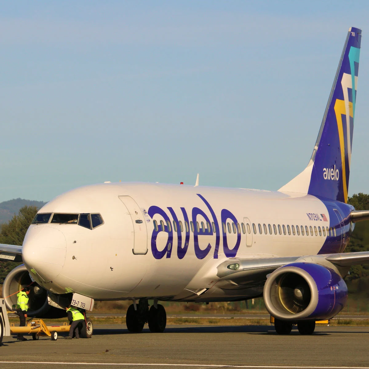 Avelo plane at airport