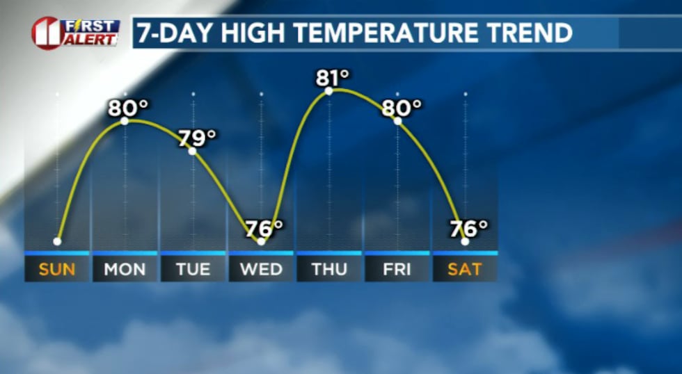 Very warm afternoon, mild nights, and a Christmas forecast that feels like spring.