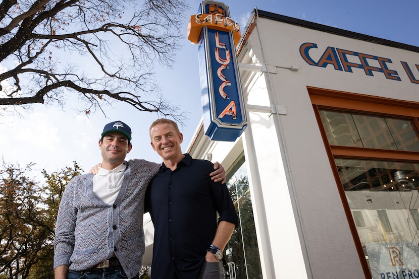 Former Dallas Cowboy’s coach Jason Garrett, right, and restauranteur Julian Barsotti will...