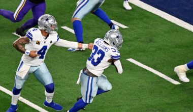 Cowboys RB Javonte Williams (shoulder) questionable to return vs. Vikings