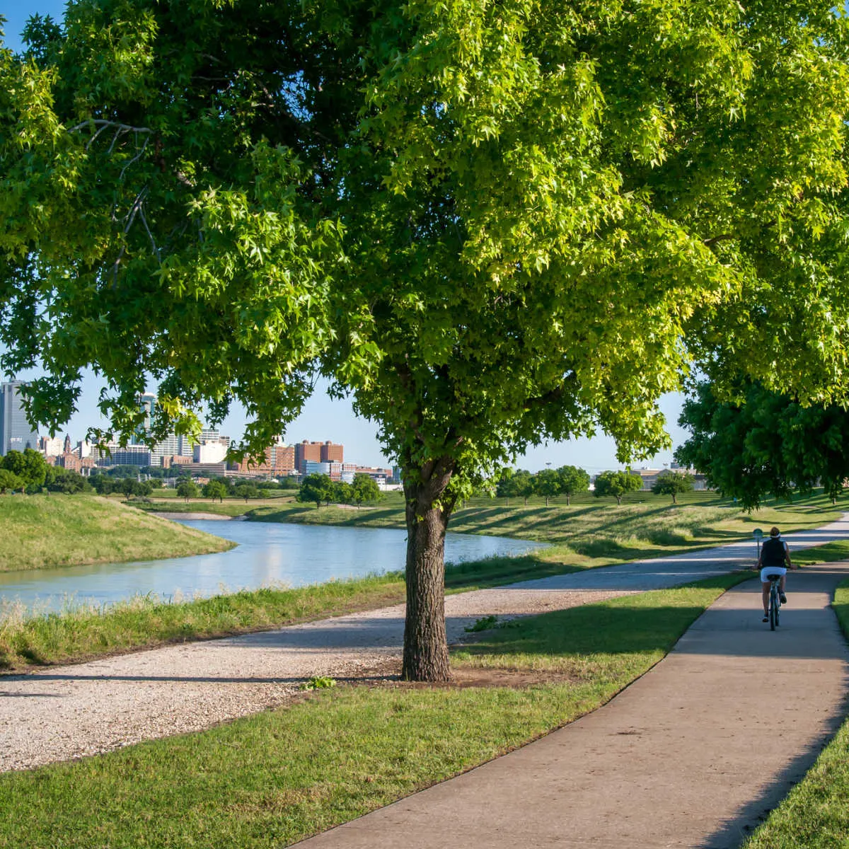 Fort Worth city park along Trinity River