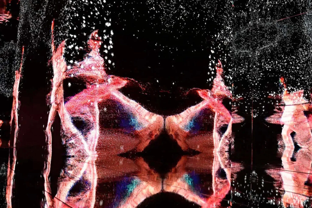 Image shows a multimedia exhibition, Nutcracker Infinity, at Art Club.