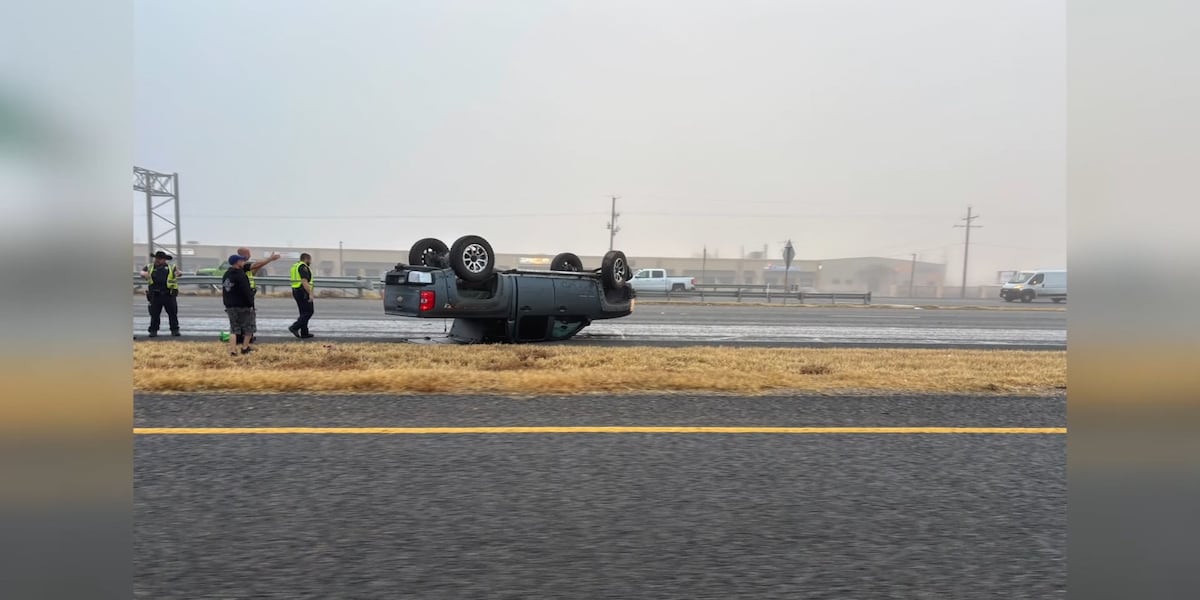 Vehicle rollover reported on I-27 in southeast Lubbock