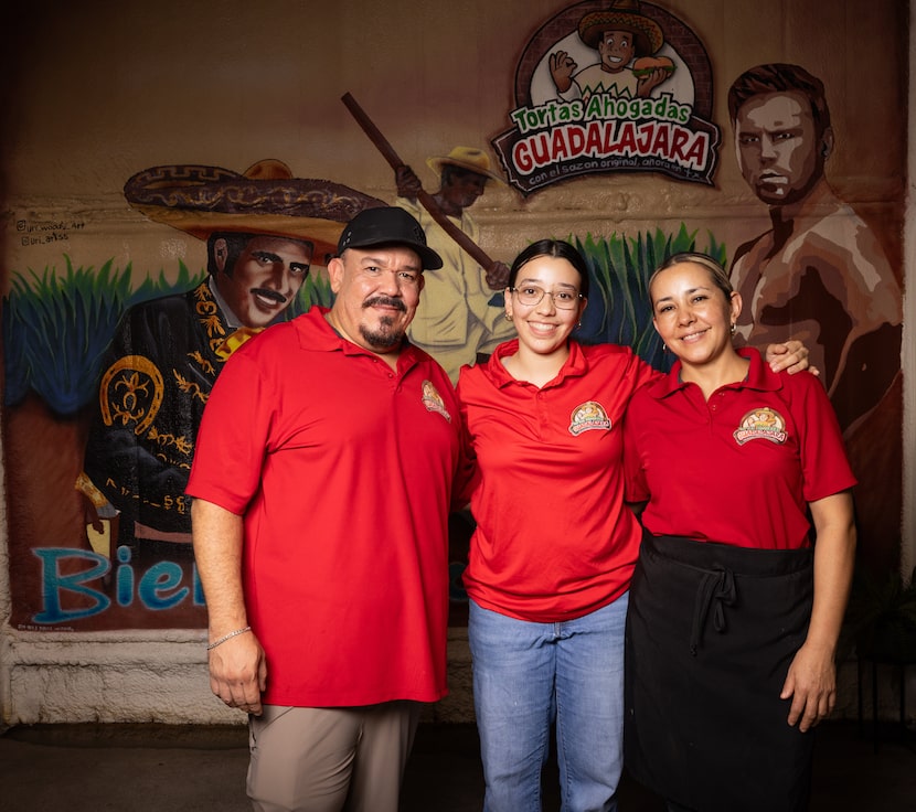 Rafael Romero (from left) poses with his daughter Jazmin Romero and his wife Carmen Romero...