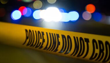 Police line stock photo