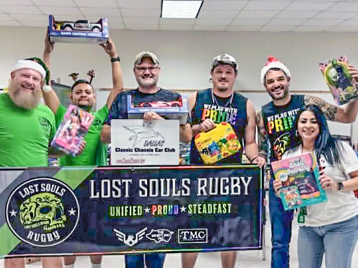 Lost Souls Rugby holds toy drive for Botello Elementary students