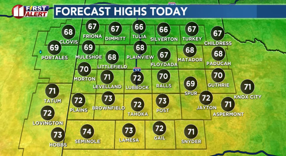 MUCH warmer this afternoon!