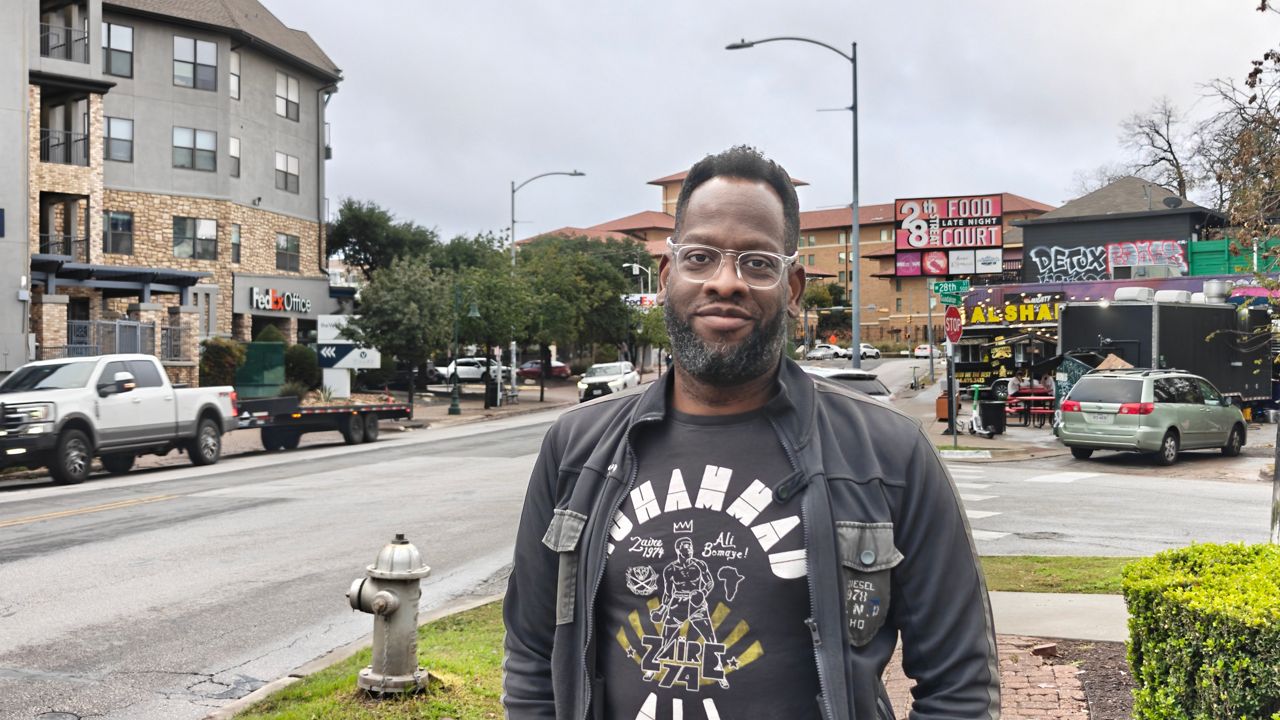 Evan Narcisse, an Austin, Texas, based comics writer stands near the University of Texas on Dec. 17, 2025 (Spectrum News 1/Rhett Brady)