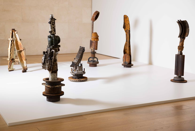 Sculptures by artist Oshay Green on display at the Nasher Sculpture Center in Dallas on...