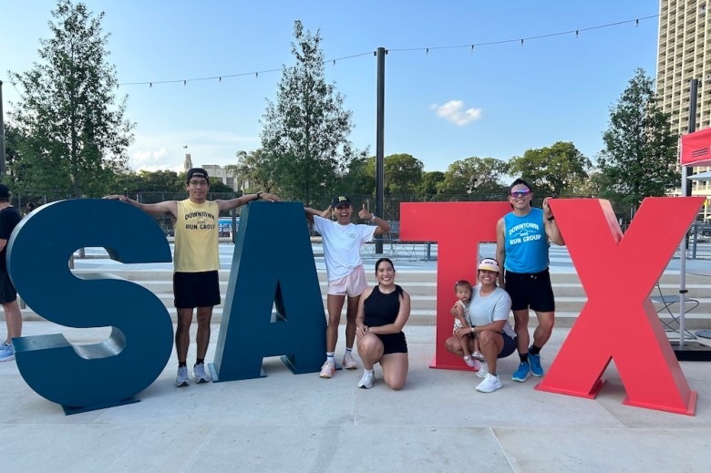 Runners participate in a preview event for the San Antonio Marathon.