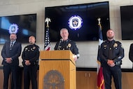 Celina Police Chief John Cullison addresses reporters on Tuesday, November 18, 2025, at...