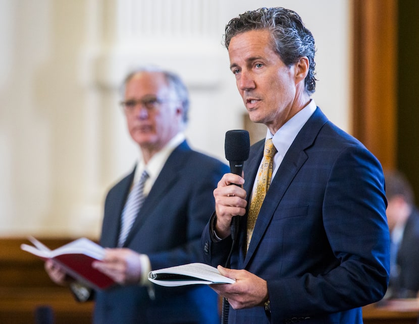 Texas state Sen. Kelly Hancock, pictured during the first day of a legislative special...