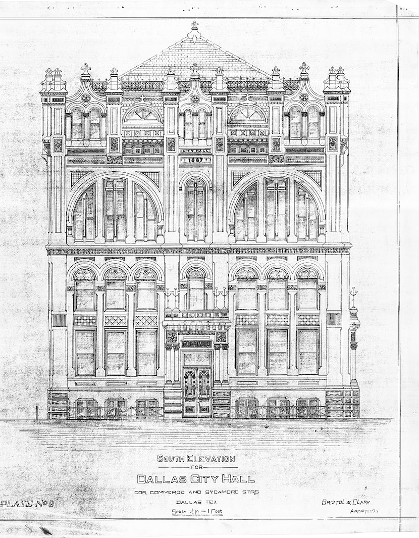 Plans for the 1889 Dallas City Hall were discovered during an inventory in the Survey...
