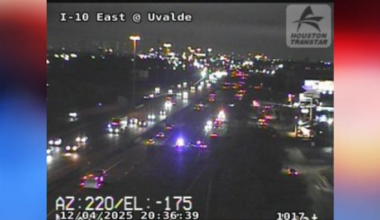 Multiple vehicles get flat tires after hitting large pothole on I-10 east near Normandy Street