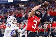 Texas Tech wide receiver Coy Eakin (3) makes a leaping catch for a touchdown over BYU...