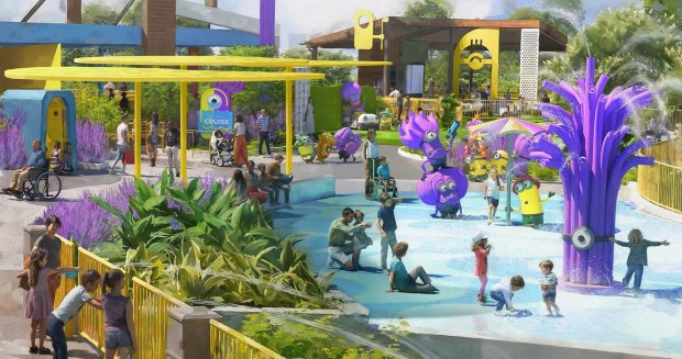 Concept art of Minions vs. Minions: Bello Bay Club at the Universal Kids theme park in Frisco, Texas. (Courtesy of Universal)