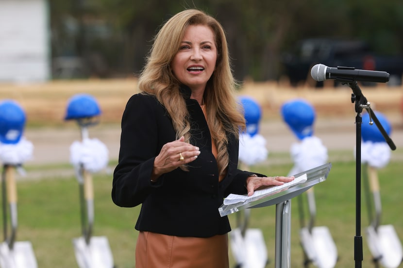 Commissioner Elba Garcia speaks during a groundbreaking ceremony Thursday, Nov. 10, 2022, in...