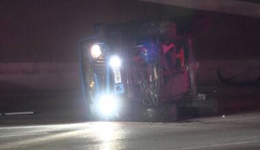 Driver with flat tire hit, killed on North Freeway