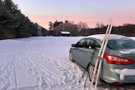 /// The sun rises over a winter scene in Lowville, N.Y., on Sunday, Dec. 28, 2025.   (AP...