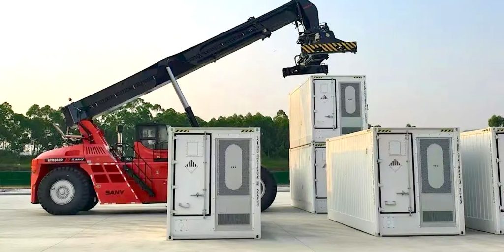 Sany launches world’s first 50-tonne energy storage reach stacker