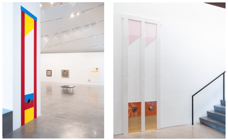 Installtion images of Snyder’s, Back to Basics (2001) (left) and Double Lunette (2001) (right), featured in Sensing Meaning, Abstract Painting, on view through August 30, 2026.