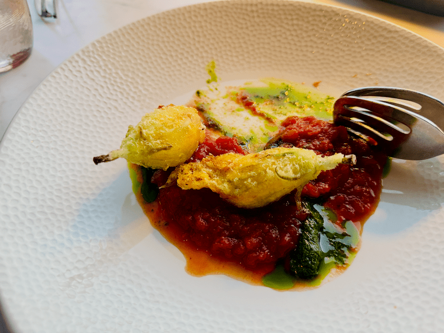 Squash blossoms at Knife