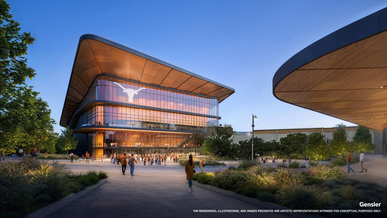 A rendering for the University of Texas at Austin's new volleyball arena. (Gensler)