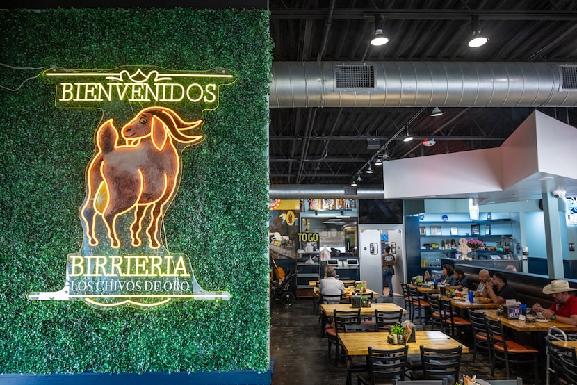 Part of the dining room is seen during lunchtime at Birrieria Los Chivos de Oro on Sept. 25,...