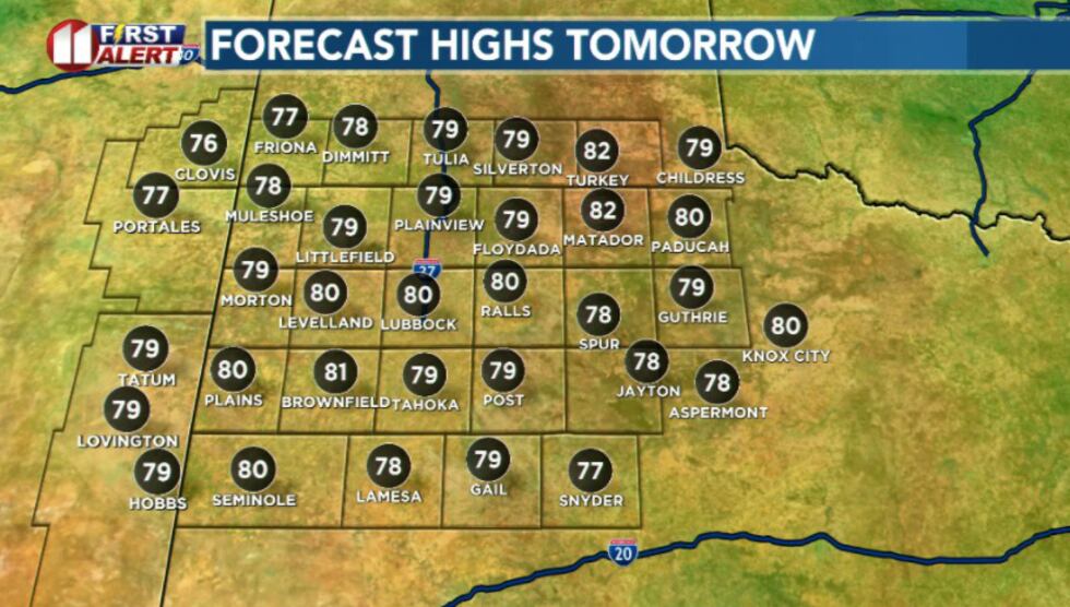 Highs tomorrow nearing record-potential