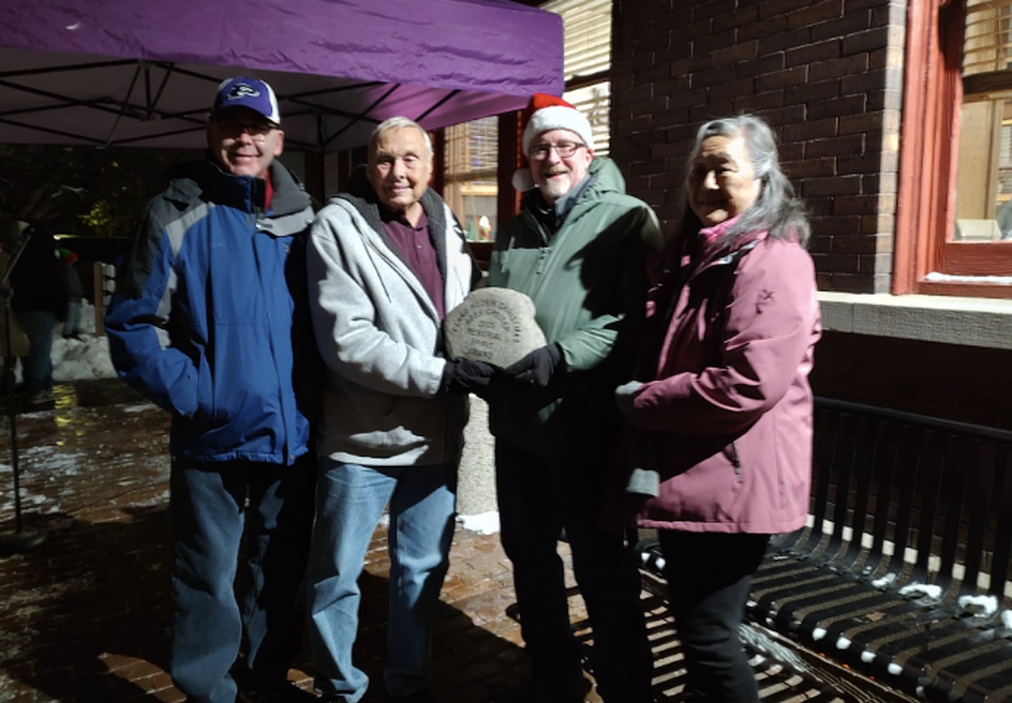 Pictured Steve DeBolt, Al Gruidl, Plano Mayor Mike Rennels and Joy Gruidl. During the 2025 Plano Rockin’ Christmas, Al Gruidl was presented the “Ross Greiter Spirit Award” on Dec. 5, 2025.
