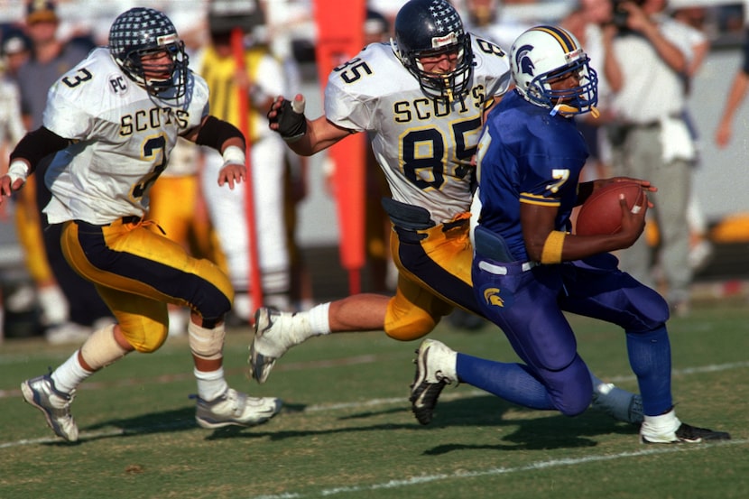 David Overstreet II (right) played quarterback at Dallas Samuell and later cornerback at...