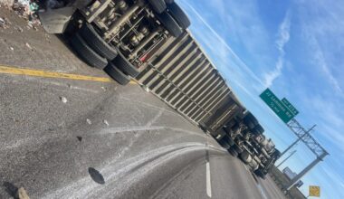 Overturned 18-wheeler blocks Interstate 20 in Dallas; cleanup to take hours