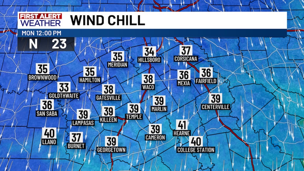 Powerful cold front brings significant temperature drop and damaging winds as it blows through...