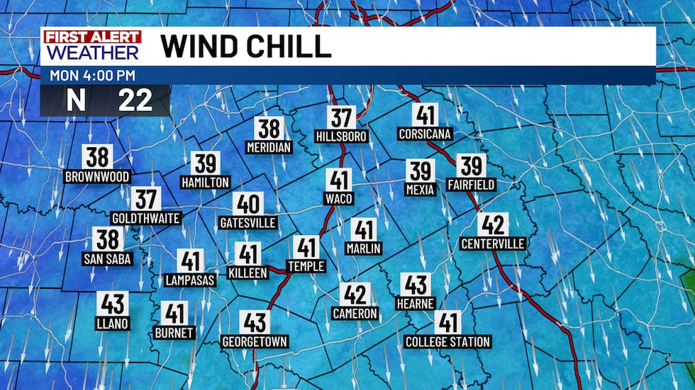 Powerful cold front brings significant temperature drop and damaging winds as it blows through...