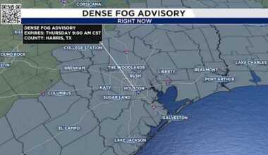 Thick fog swallows up Houston for the morning drive