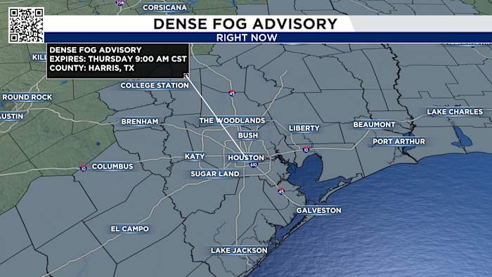 Thick fog swallows up Houston for the morning drive