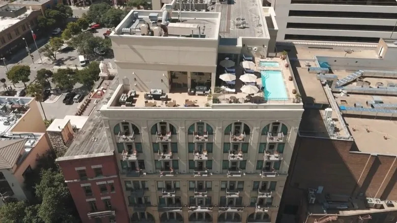 The rooftop pool at San Antonio's Mokara Hotel & Spa