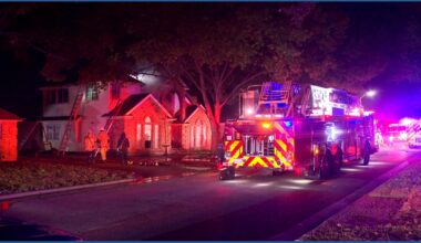 Fire crews battle large blaze in Arlington, authorities say