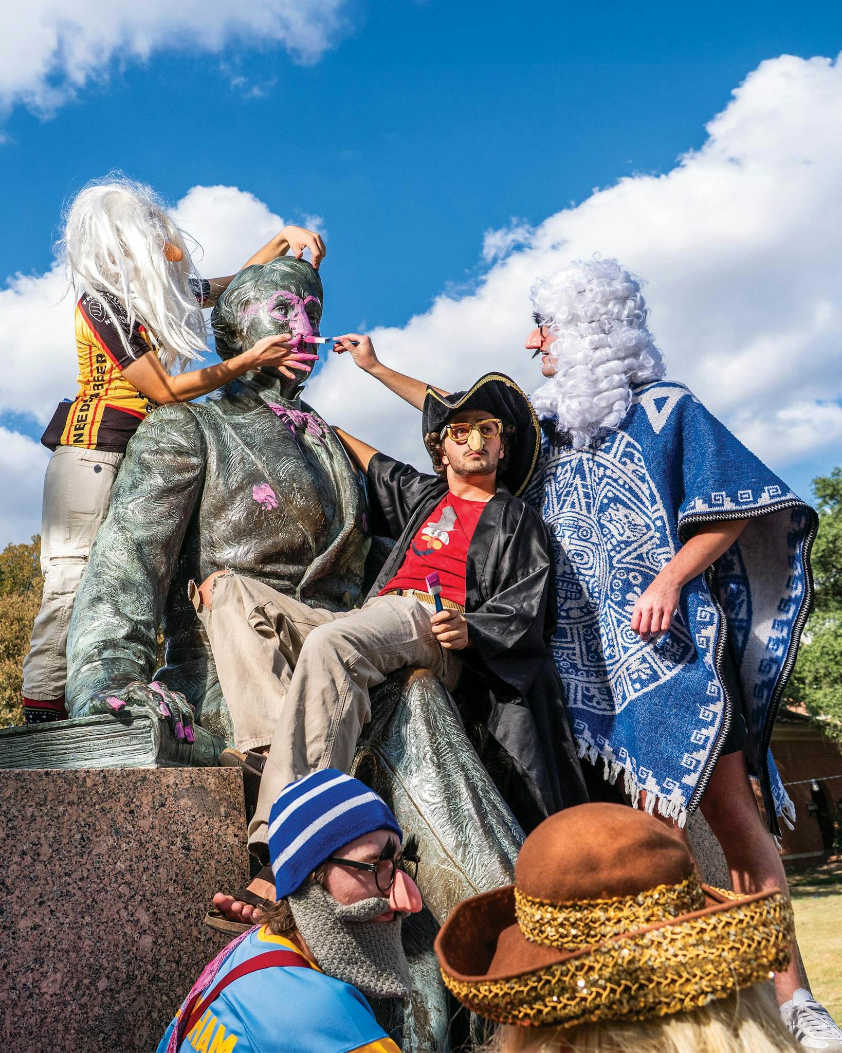 Members of the NoZe Brotherhood during their beautification ritual on the Baylor campus last October.