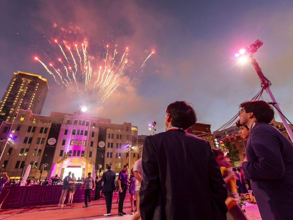 Cliburn Winners Celebration in Sundance Square, fireworks