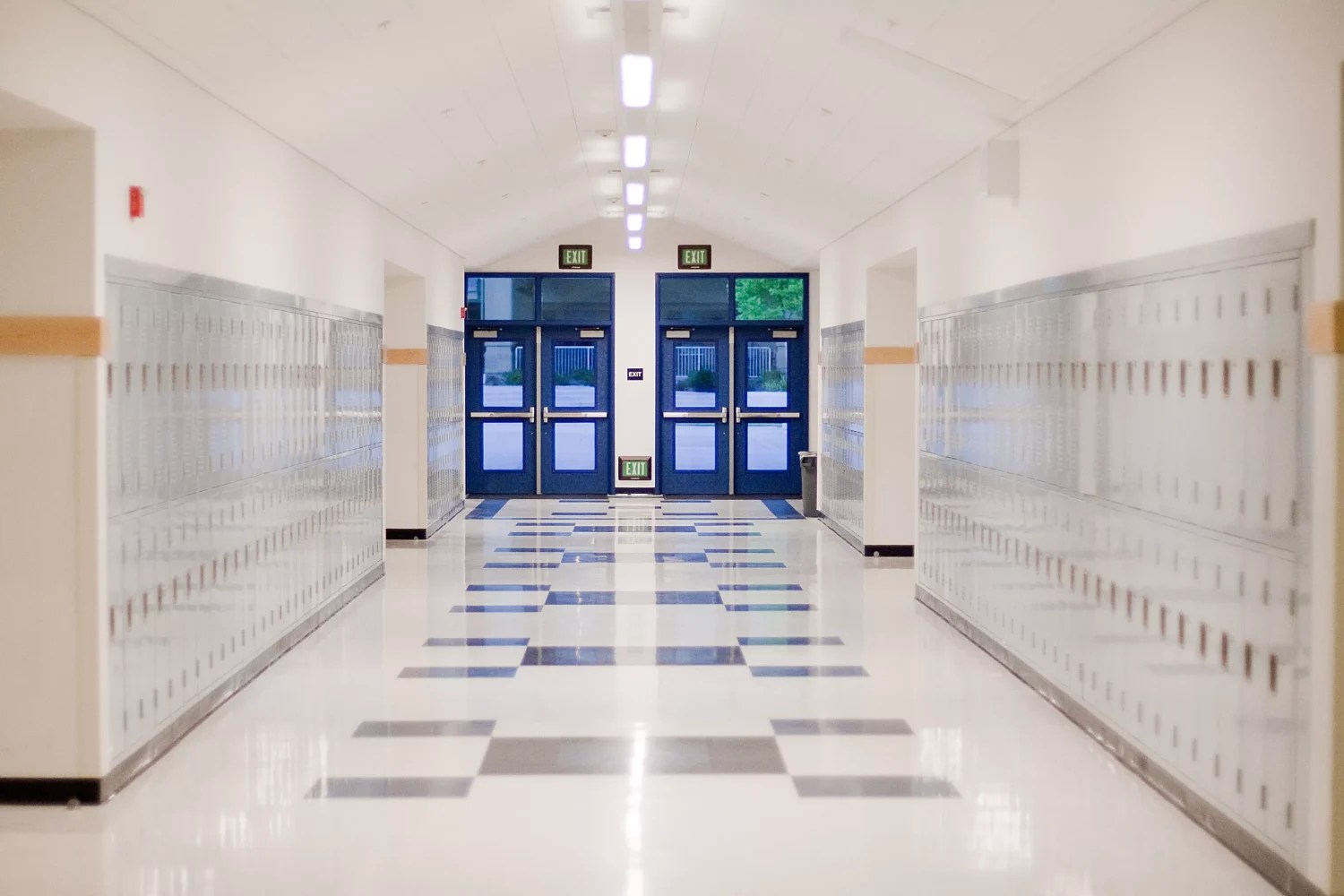 school hallway lockers