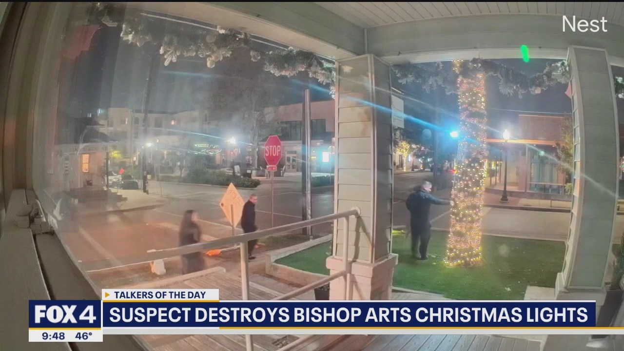 Man rips Christmas lights off tree in Dallas