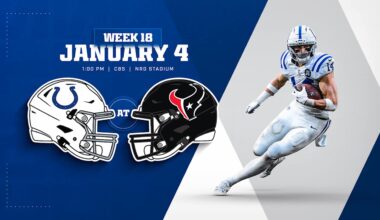 Colts' Week 18 game at Houston Texans to kick off at 1pm on Sunday, Jan. 4 