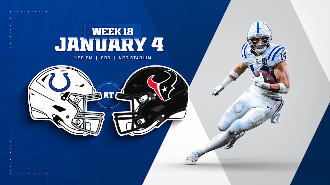 Colts' Week 18 game at Houston Texans to kick off at 1pm on Sunday, Jan. 4 