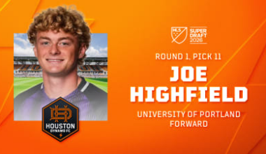 Houston Dynamo FC acquires 11th Overall pick in 2026 MLS SuperDraft, drafts striker Joe Highfield