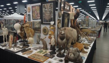 Attendees exploring taxidermy, art, and oddities at the oddities and curiosities expo in el paso.