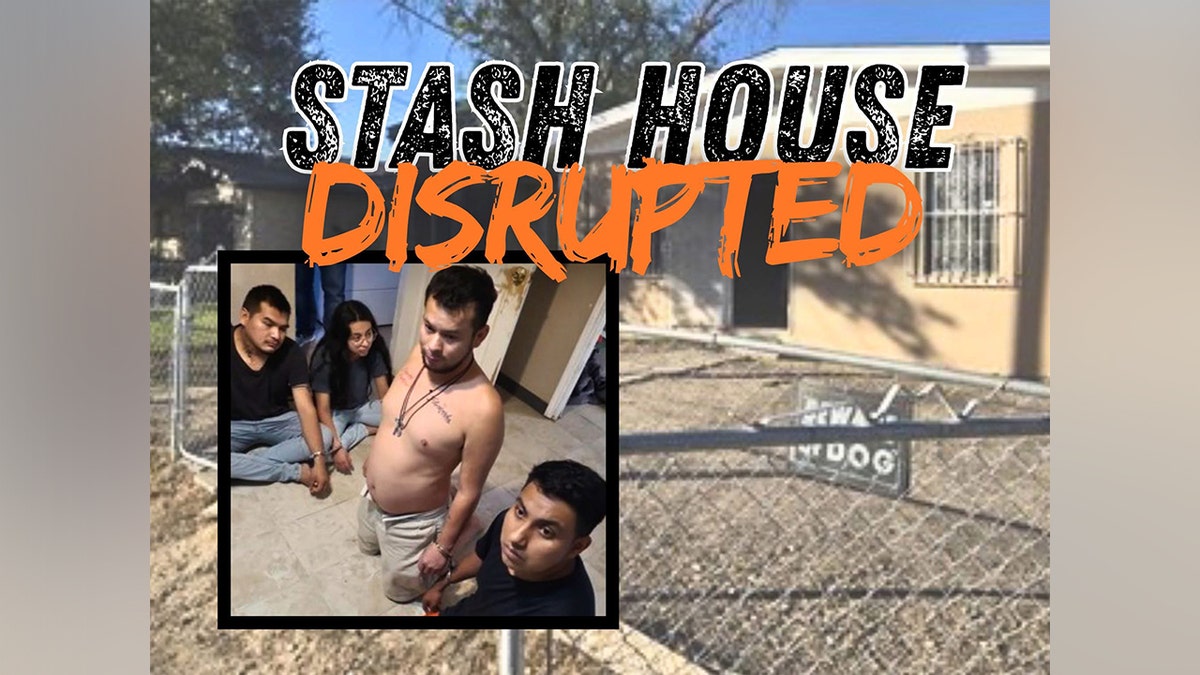 Alleged illegal immigrants sit inside of a home in Laredo, Texas