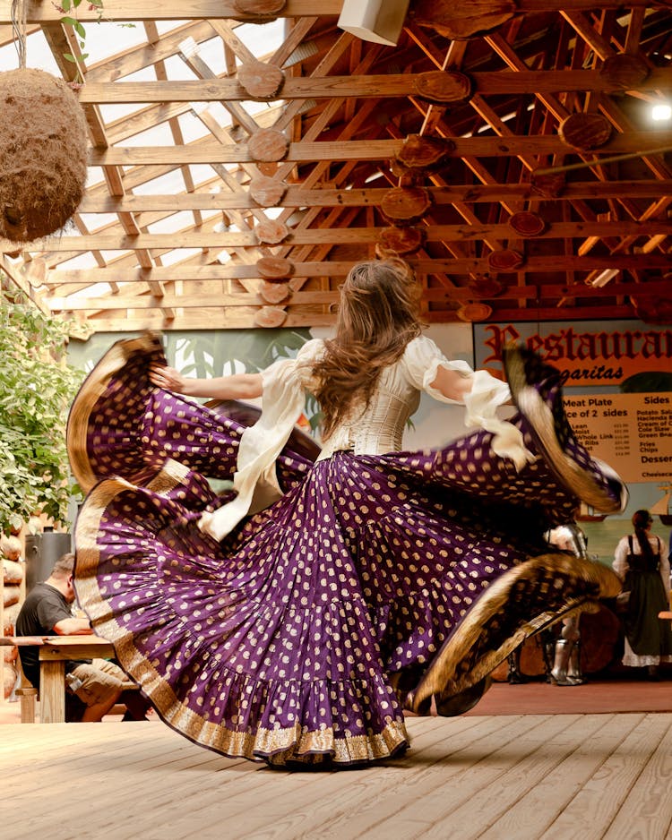 A dancer performs at one of the festival's restaurants.