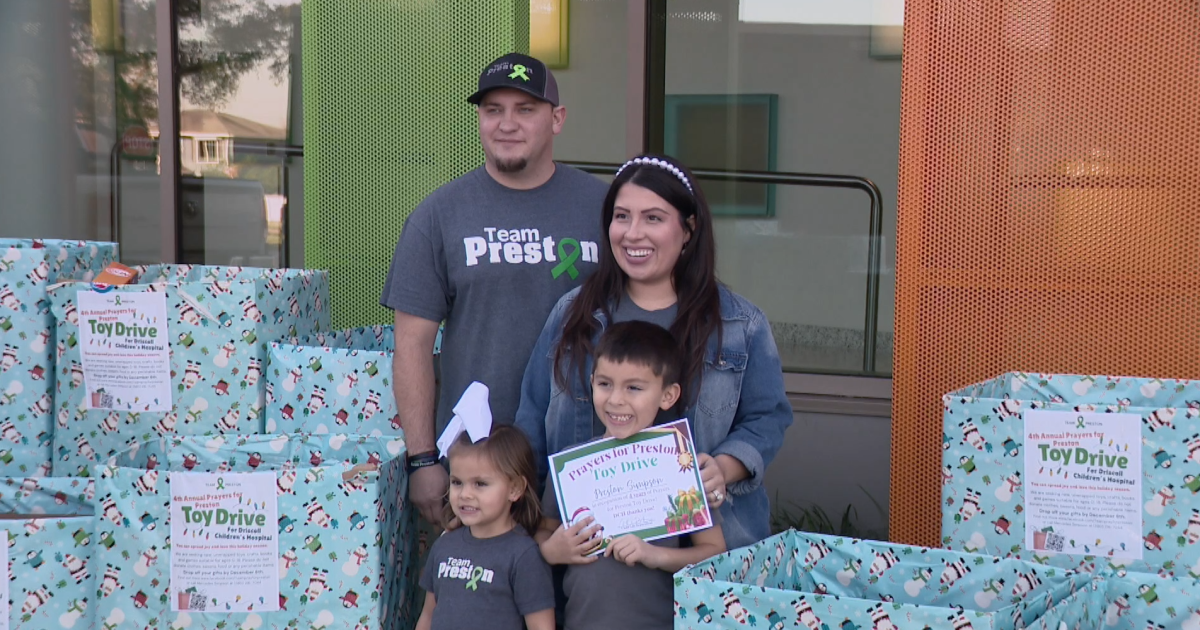Family pays it forward with hospital toy drive after son's recovery