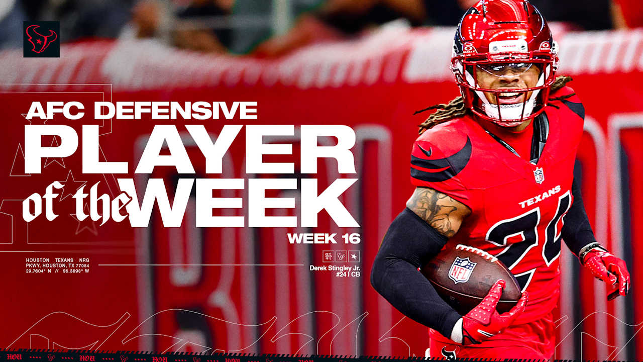 Houston Texans CB Derek Stingley Jr. named AFC Defensive Player of Week
